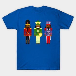 Black Nutcracker Men Christmas Print T-Shirt